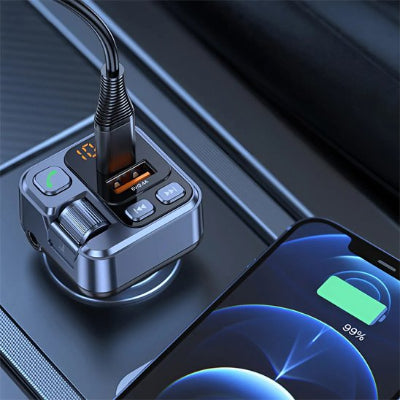 Rechargement téléphone sur Transmetteur fm bluetooth V5.3 