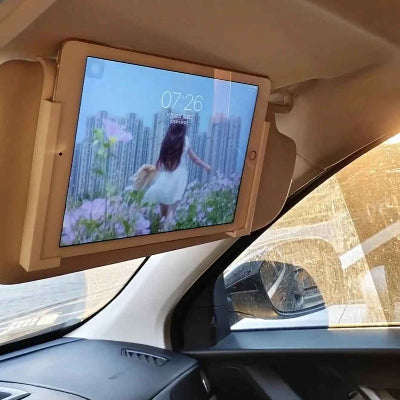 support pour tablette voiture Pare-soleil installé avec appareil