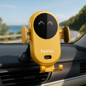 support telephone voiture areonic jaune sur tableau de bord