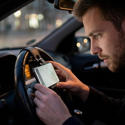 Support téléphone voiture Coussinet souple Noir avec appareil