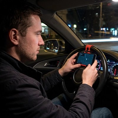 Support téléphone voiture Coussinet souple Rouge avec appareil