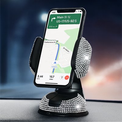 Support téléphone voiture Cristal blanc