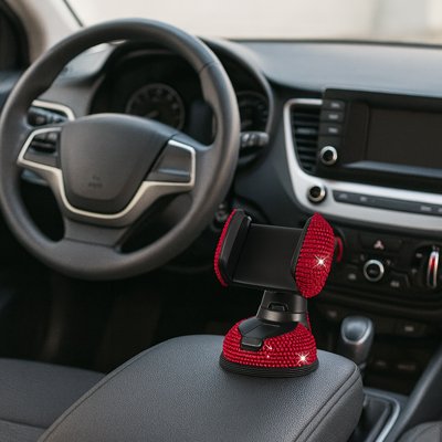 Support téléphone voiture Cristal rouge