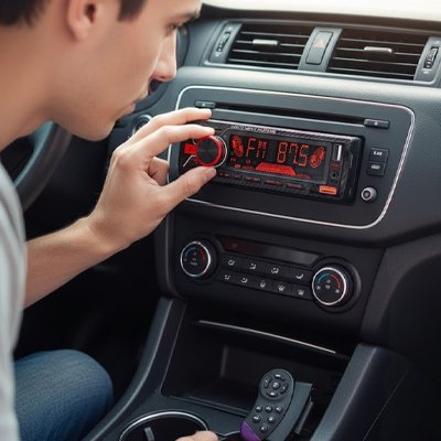 Test de bouton de l'autoradio bluetooth Syntoniseur radio