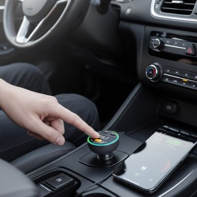 Transmetteur fm bluetooth LED intégré installé